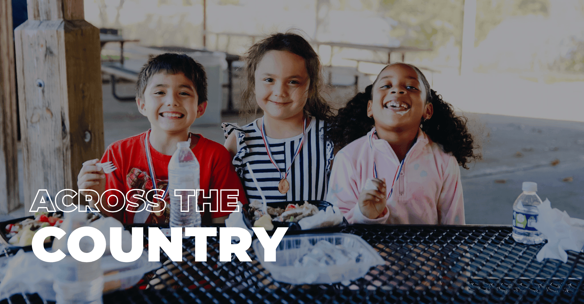 Children enjoy a hot meal in Virginia.